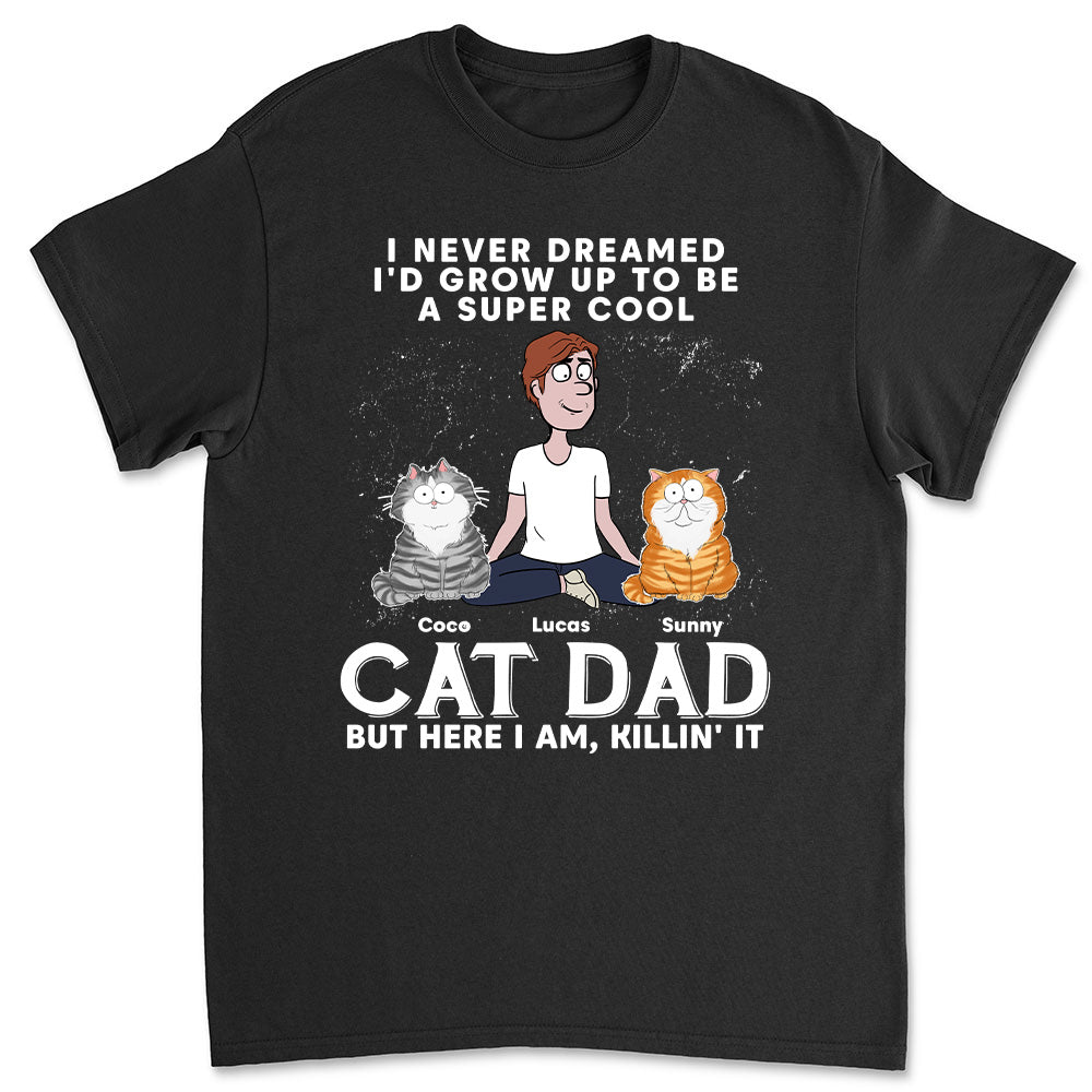 Cool Cat Dad Personalized Unisex Custom T - shirt: Ideal Gift for Pet Lovers