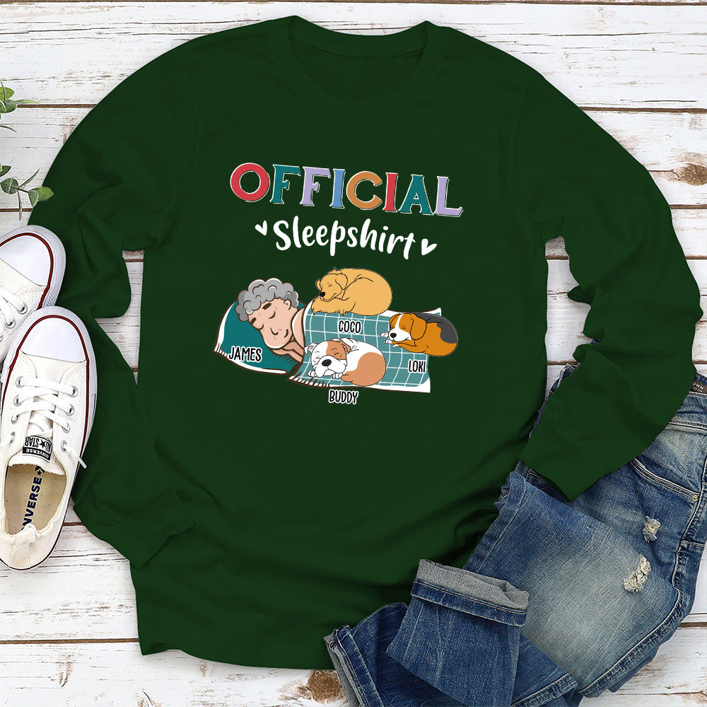 Customizable Dog Curled Up Long Sleeve Sleepshirt for Pet Lovers