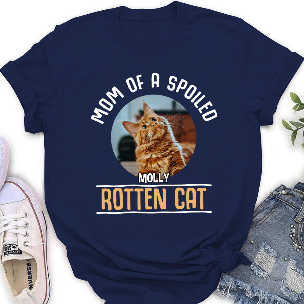 Personalized Mom of Spoiled Cat Women's T-shirt - Ideal Gift for Pet Lovers