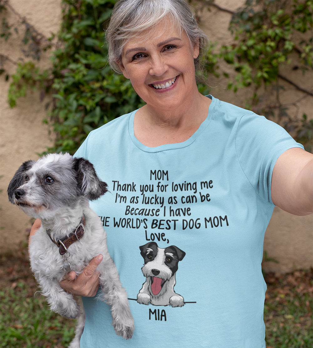 World's Top Personalized Custom Unisex Dog Mom T-shirt