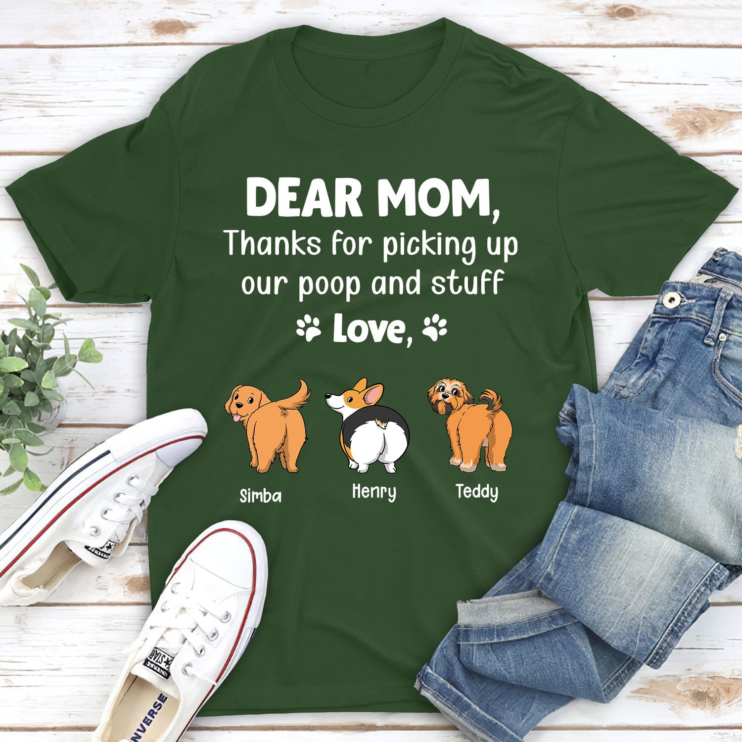 Personalized Unisex 'Thanks For Picking Up Our Poop' T - shirt: Ideal Gift for Pet Lovers
