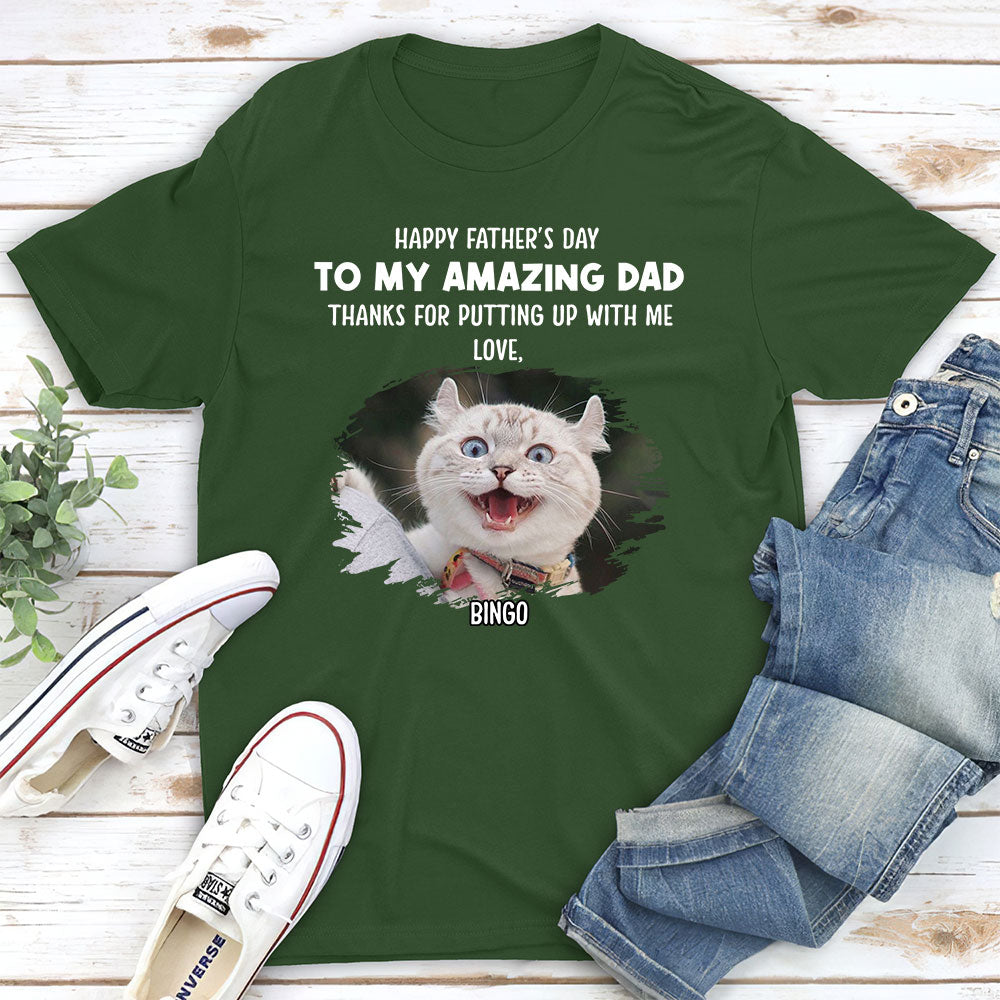 Personalized Cat-themed Unisex T-shirt: A Perfect Gift for Dad and Pet Lovers