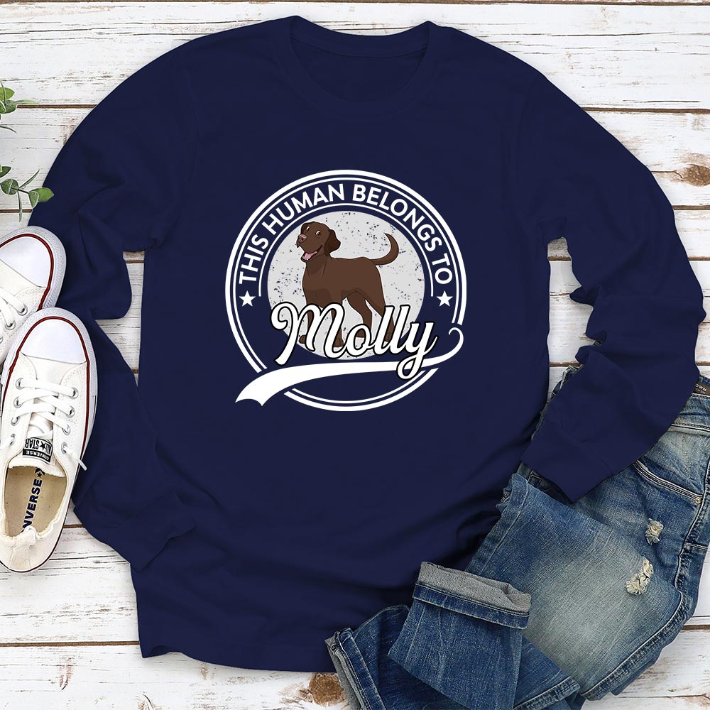 Personalized Custom Human-Dog Cartoon Long Sleeve T-shirt for Pet Lovers