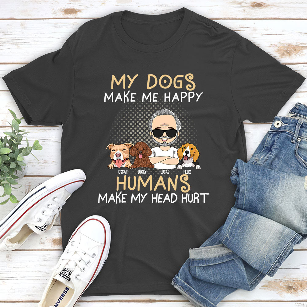 Personalized Custom Unisex 'My Dog Vs Humans' T-shirt - Ideal Gift for Pet Lovers