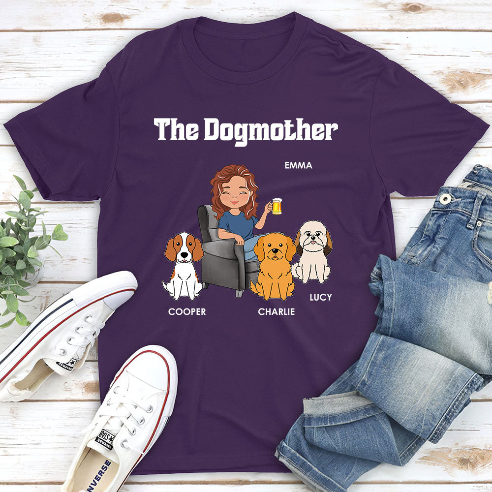 Customizable Cartoon Dog Parents Unisex T-shirt - Ideal Gift for Pet Lovers