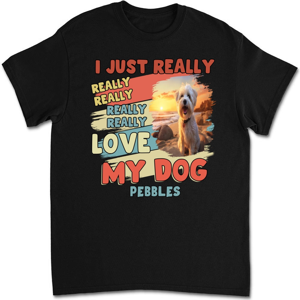 Personalized Custom Unisex 'I Just Really Love My Dogs' Photo T-Shirt - Ideal Gift for Pet Lovers