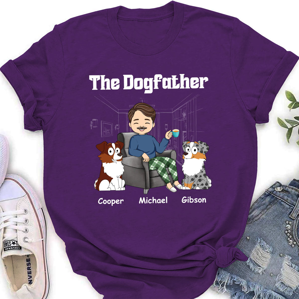 Personalized Custom Dog Mom and Dad Women's T-shirt - Ideal Gift for Pet Lovers