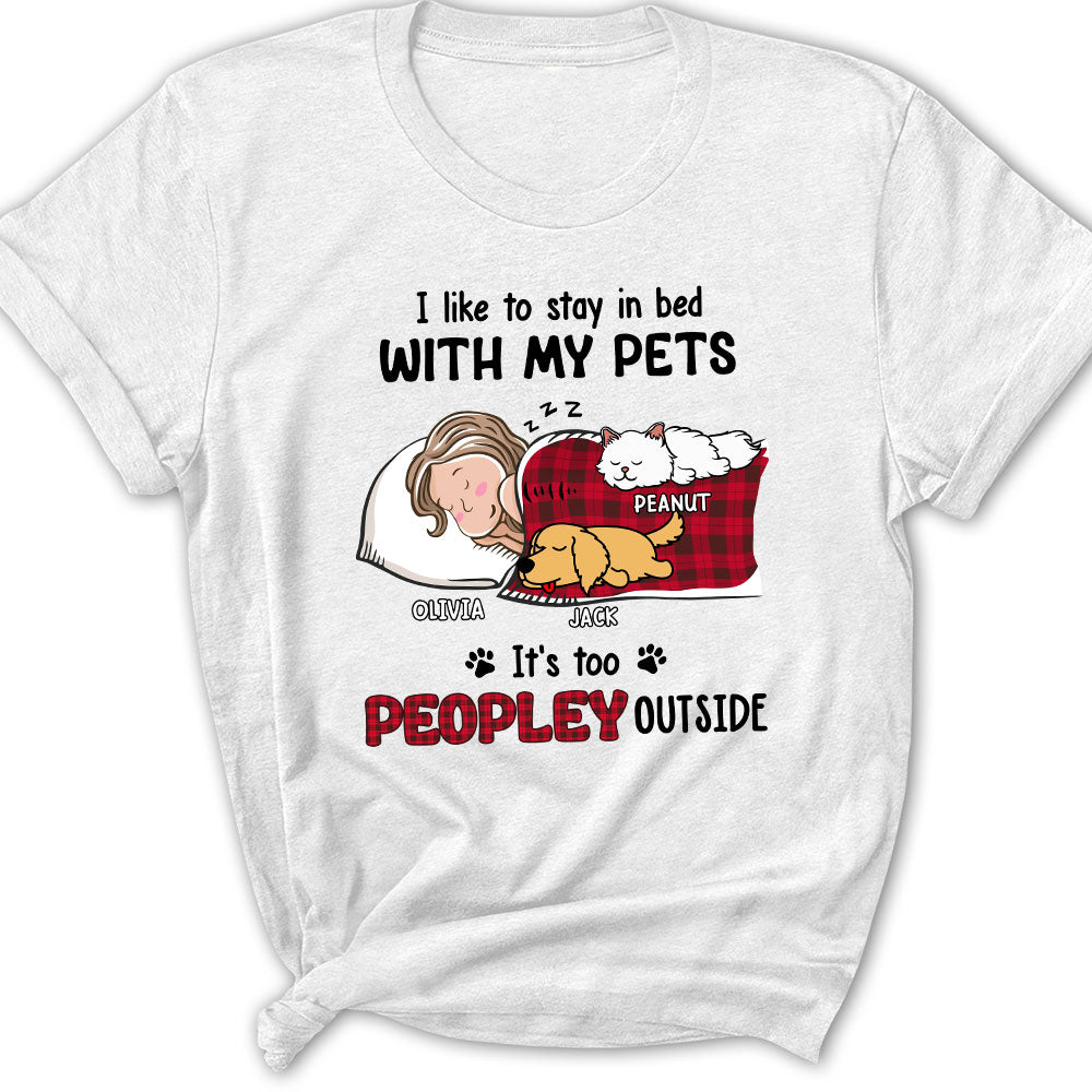 Customizable Personalized Women's T-shirt for Pet Lovers Who Love to Stay in Bed