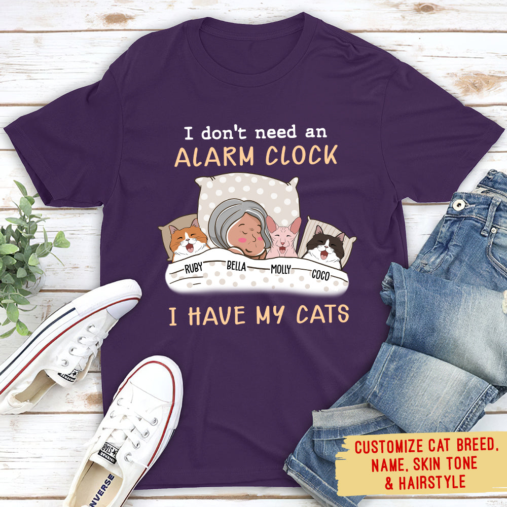 Personalized Unisex 'My Cat Is The Best Alarm Clock' T-shirt - Ideal Gift for Pet Lovers