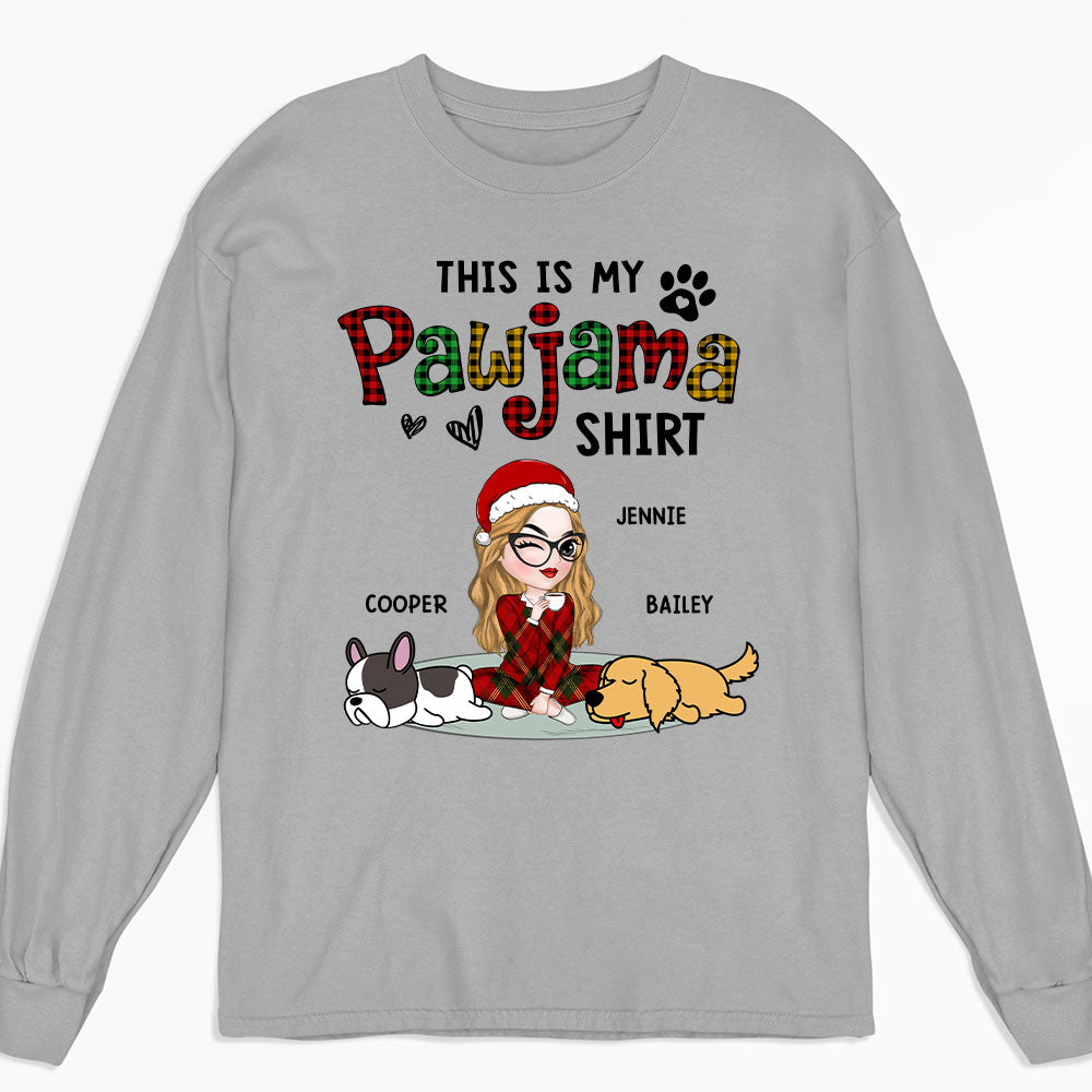 Pawjama Shirt Version 2 - Customizable Personalized Long Sleeve T-shirt for Pet Lovers