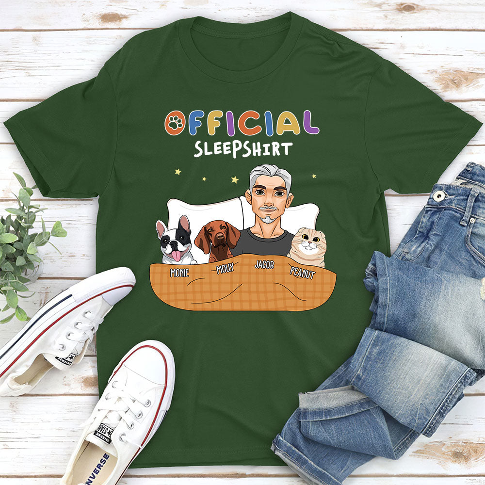Customizable Unisex Official Sleeping T-Shirt - Ideal Gift for Pet Lovers
