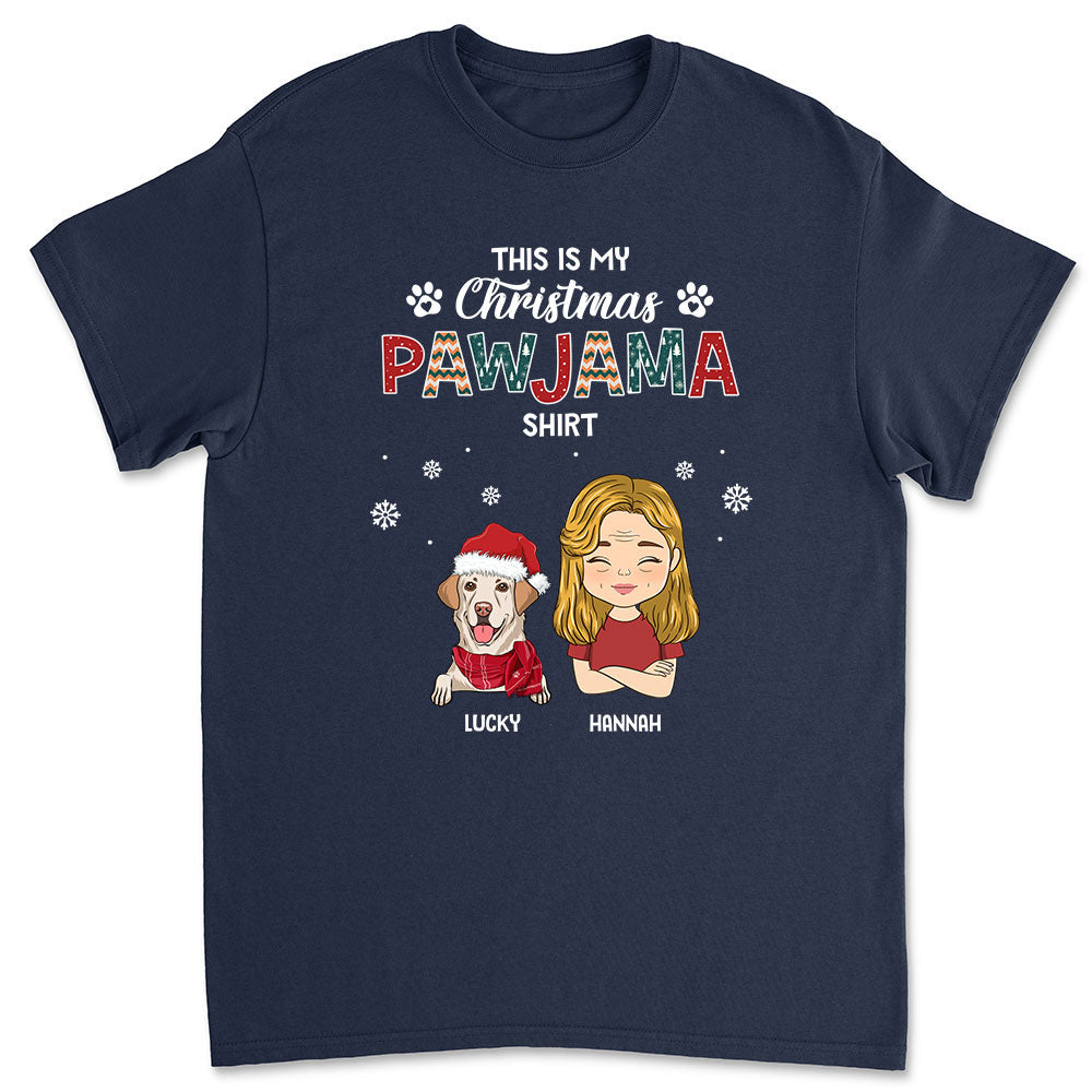 Customizable Christmas Pajama Unisex T-shirt - Ideal Gift for Pet Lovers