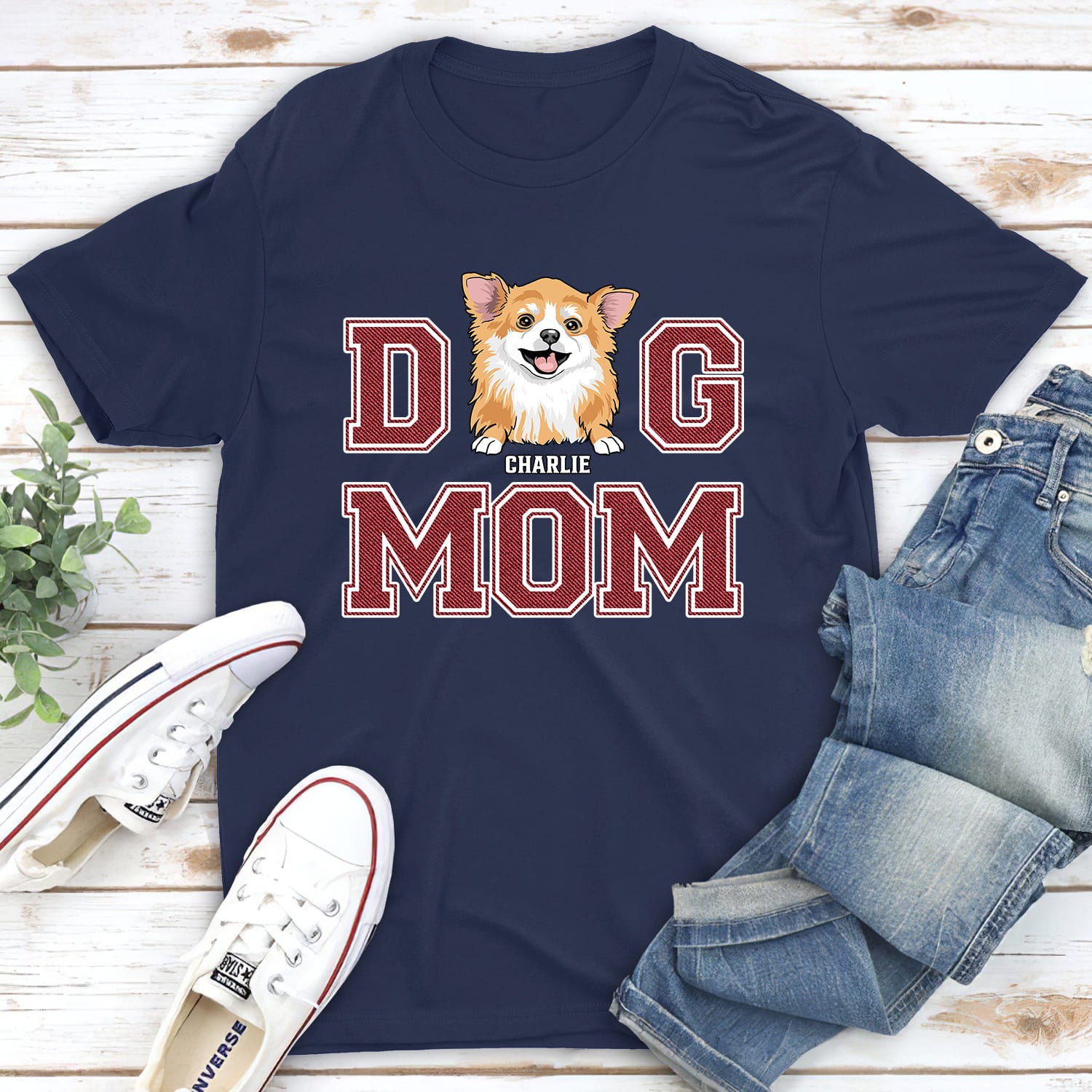 Customizable Unisex Dog Mom/Dad Basic Personalized T-shirt - Ideal Gift for Pet Lovers