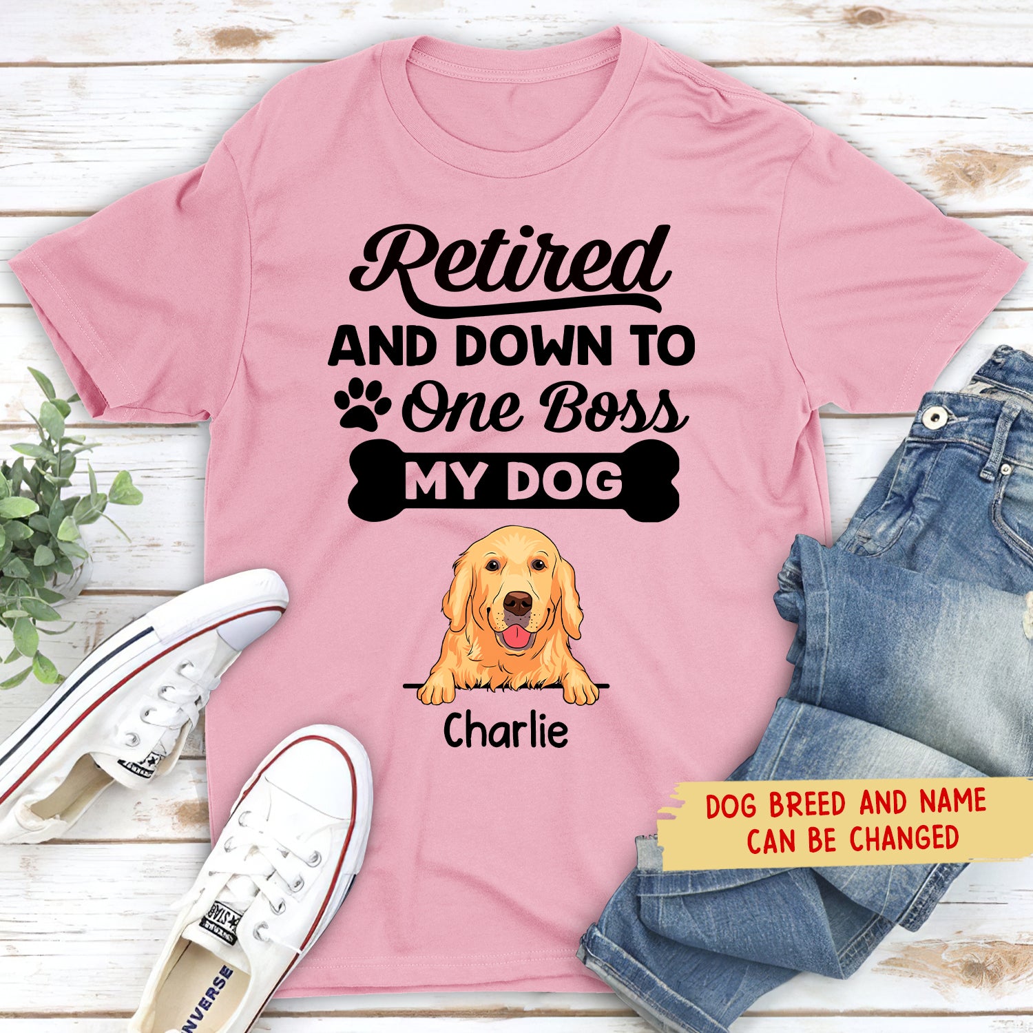 Personalized Retired Down To My Dog Unisex T-shirt - Ideal Gift for Pet Lovers