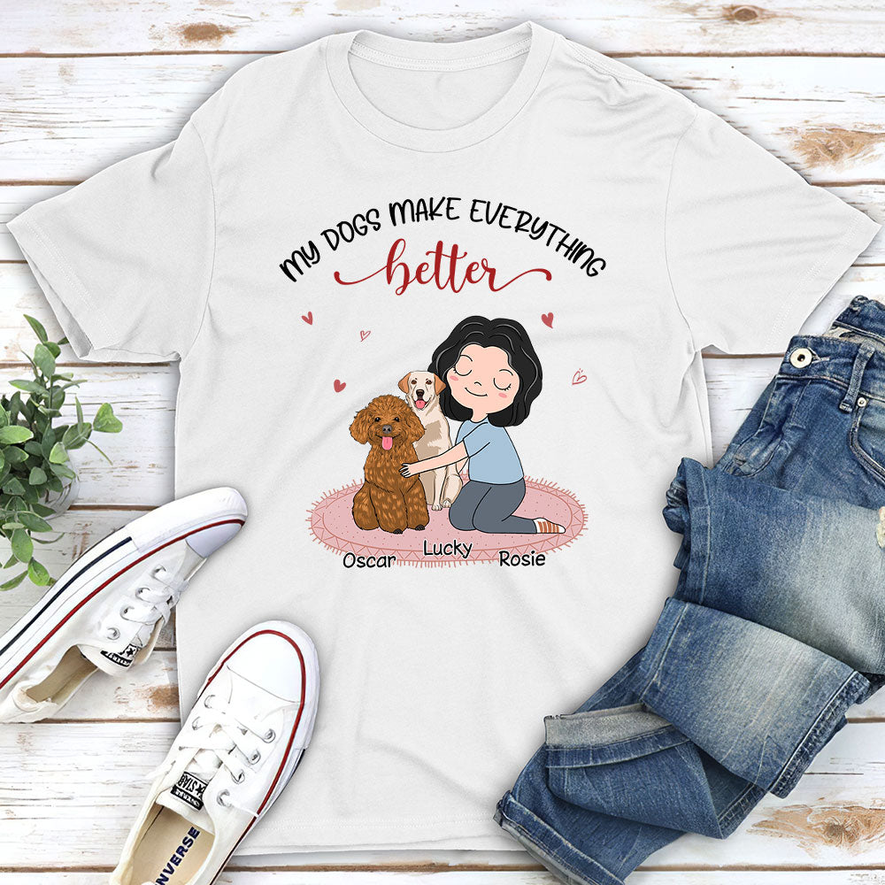 Personalized Unisex T-Shirt: My Dog Makes Life Better - Ideal Gift for Pet Lovers